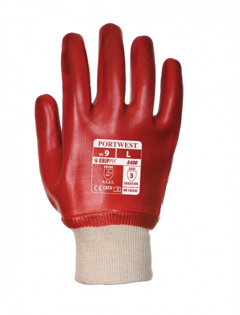 Portwest A400 Knitwrist PVC Gloves 